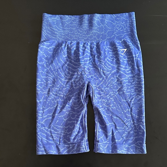 Gymshark Blue Patterned Bike Shorts - Picture 1 of 2